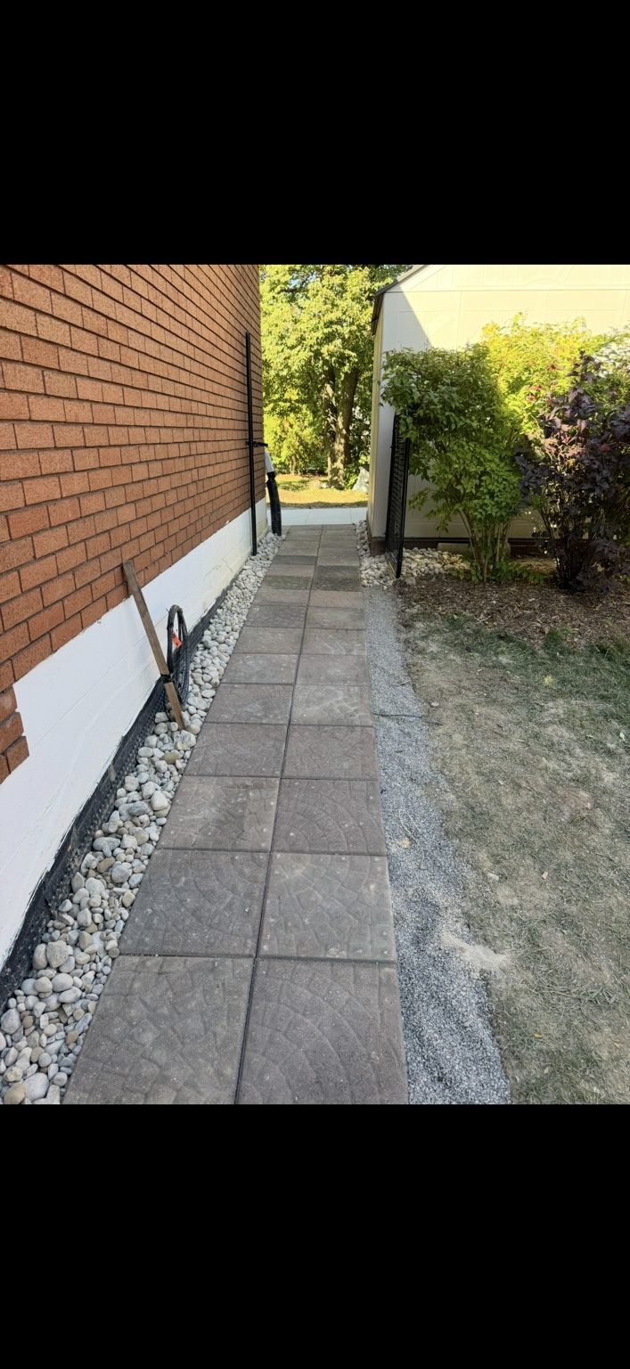Tight Access Patio Stone Installation project photo