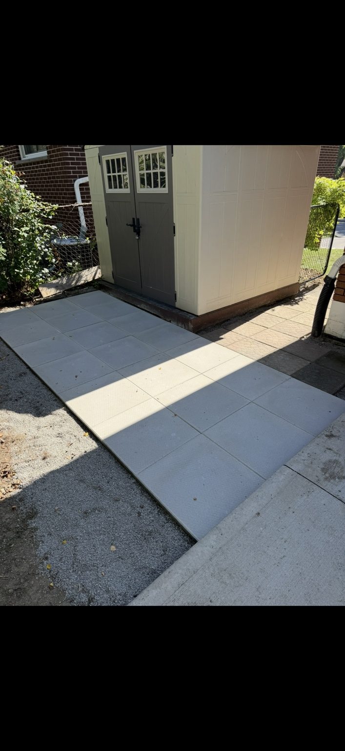 Tight Access Patio Stone Installation project photo